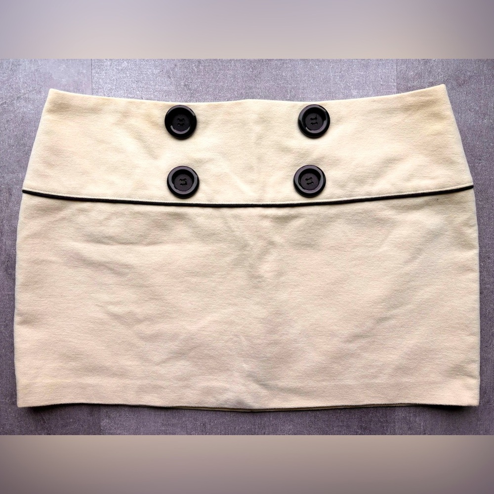 Vintage Topshop 1960’s Style Cream Moleskin Mini Skirt,